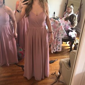 Azazie Cora bridesmaid dusty rose dress